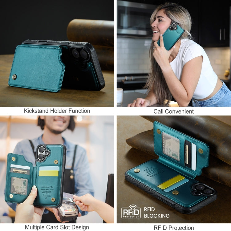 For iPhone 16 CaseMe C22 Card Slots Holder RFID Anti-theft Phone Case