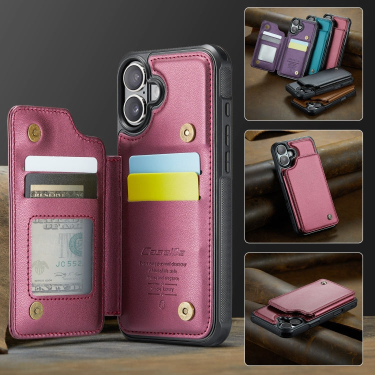 For iPhone 16 CaseMe C22 Card Slots Holder RFID Anti-theft Phone Case