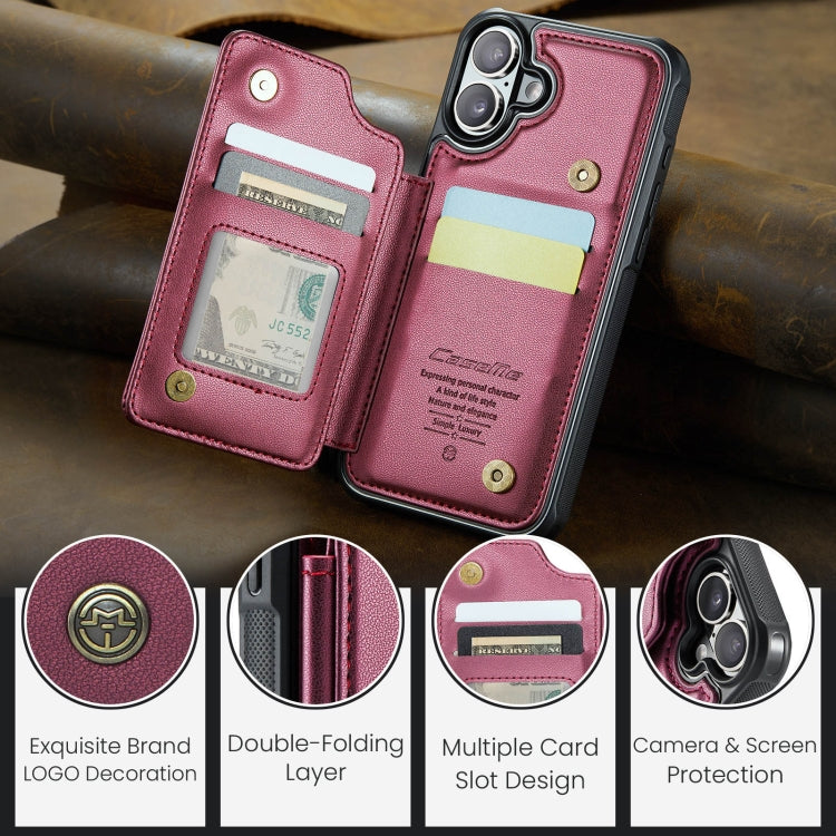 For iPhone 16 CaseMe C22 Card Slots Holder RFID Anti-theft Phone Case