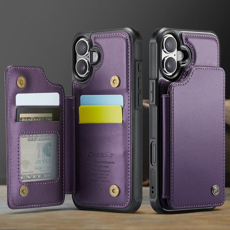 For iPhone 16 CaseMe C22 Card Slots Holder RFID Anti-theft Phone Case