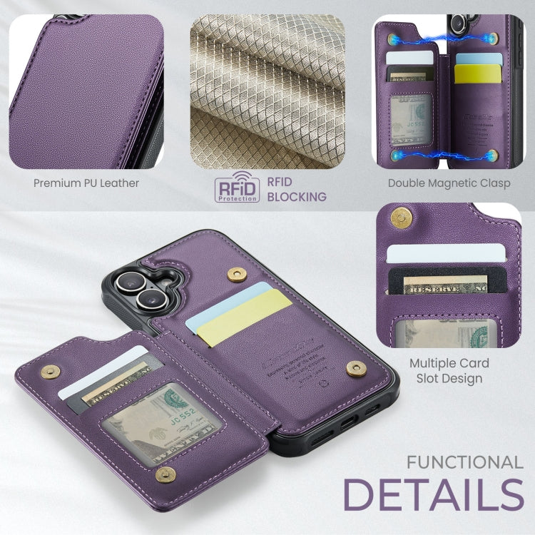 For iPhone 16 CaseMe C22 Card Slots Holder RFID Anti-theft Phone Case