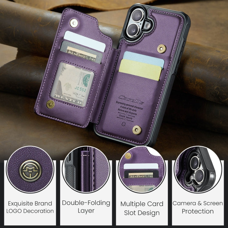For iPhone 16 CaseMe C22 Card Slots Holder RFID Anti-theft Phone Case