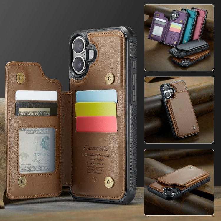 For iPhone 16 Plus CaseMe C22 Card Slots Holder RFID Anti-theft Phone Case