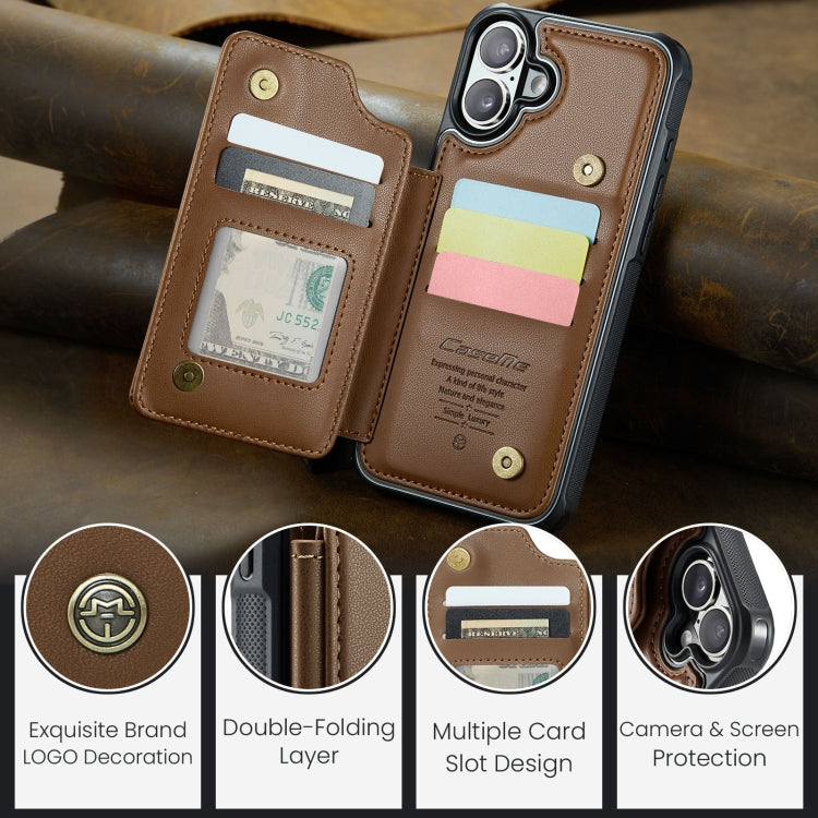 For iPhone 16 Plus CaseMe C22 Card Slots Holder RFID Anti-theft Phone Case