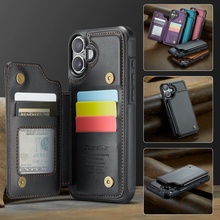 For iPhone 16 Plus CaseMe C22 Card Slots Holder RFID Anti-theft Phone Case