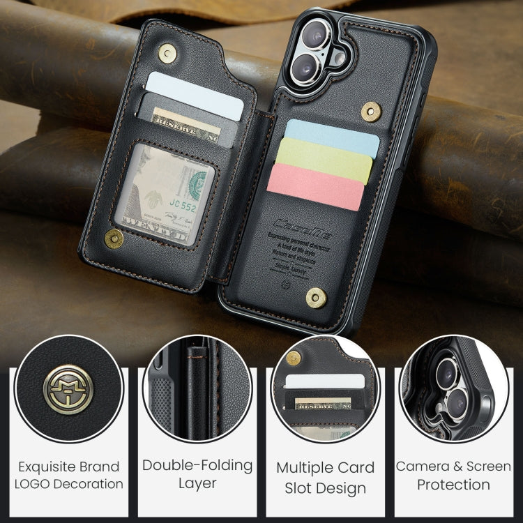 For iPhone 16 Plus CaseMe C22 Card Slots Holder RFID Anti-theft Phone Case