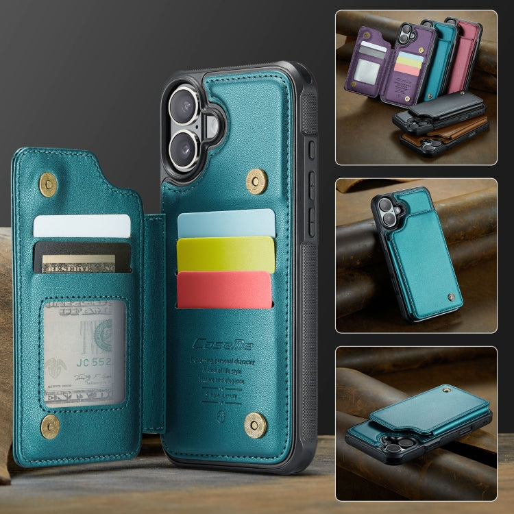 For iPhone 16 Plus CaseMe C22 Card Slots Holder RFID Anti-theft Phone Case