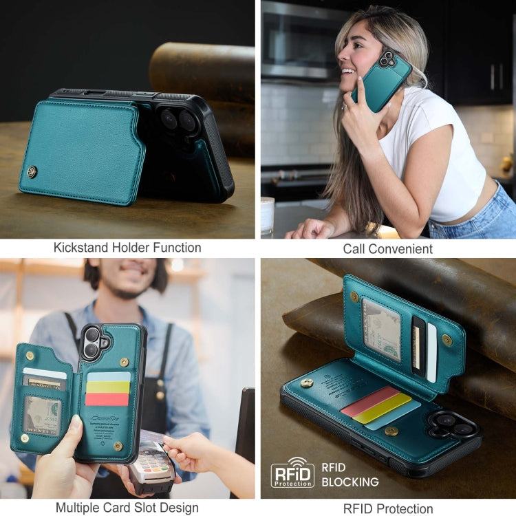 For iPhone 16 Plus CaseMe C22 Card Slots Holder RFID Anti-theft Phone Case