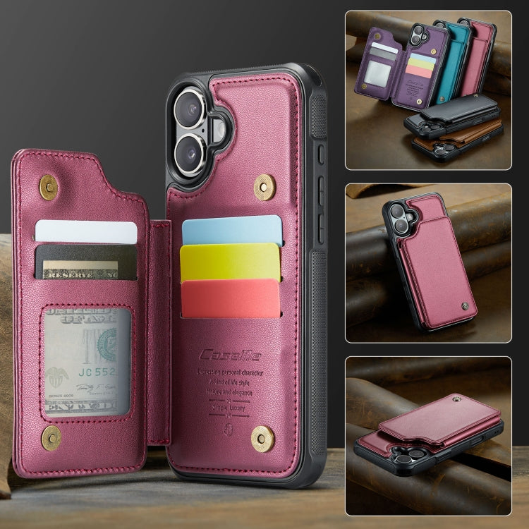 For iPhone 16 Plus CaseMe C22 Card Slots Holder RFID Anti-theft Phone Case