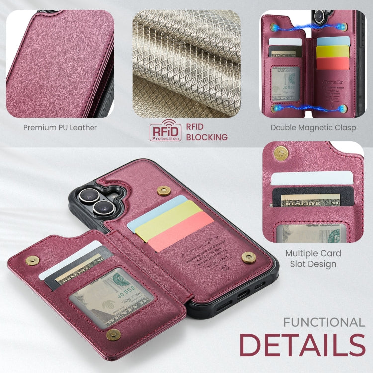 For iPhone 16 Plus CaseMe C22 Card Slots Holder RFID Anti-theft Phone Case
