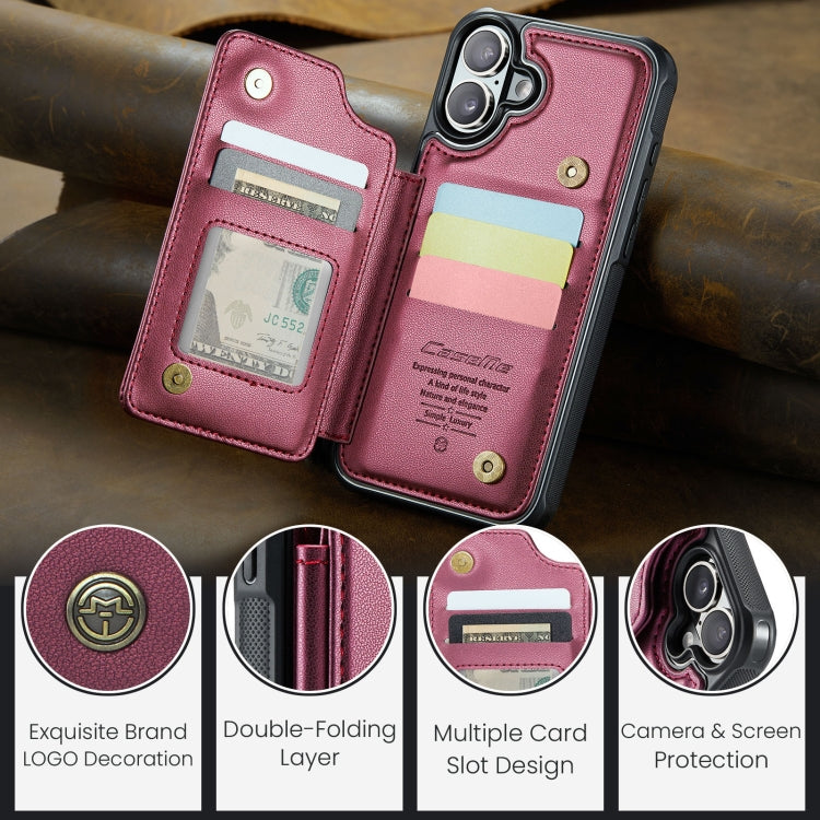 For iPhone 16 Plus CaseMe C22 Card Slots Holder RFID Anti-theft Phone Case