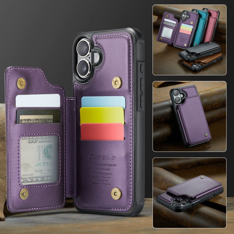 For iPhone 16 Plus CaseMe C22 Card Slots Holder RFID Anti-theft Phone Case