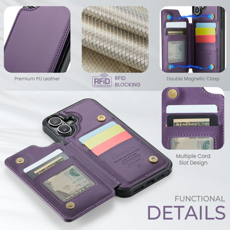 For iPhone 16 Plus CaseMe C22 Card Slots Holder RFID Anti-theft Phone Case