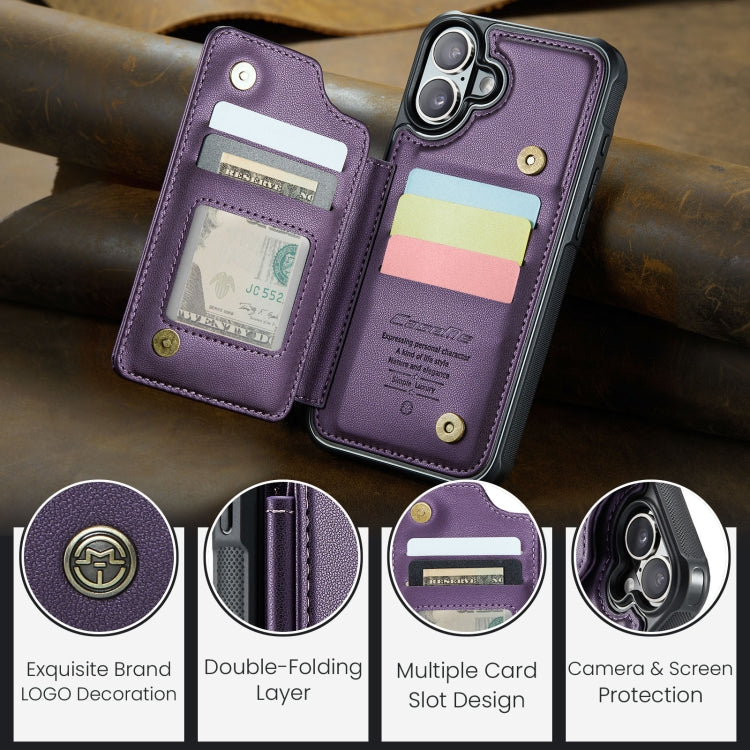 For iPhone 16 Plus CaseMe C22 Card Slots Holder RFID Anti-theft Phone Case