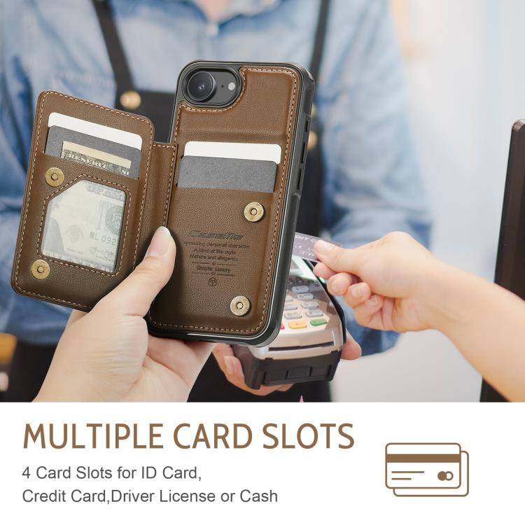 For iPhone 17e / 16e CaseMe C22 Card Slots Holder RFID Anti-theft Phone Case