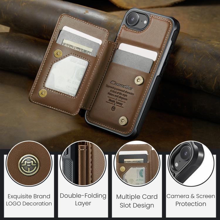 For iPhone 17e / 16e CaseMe C22 Card Slots Holder RFID Anti-theft Phone Case