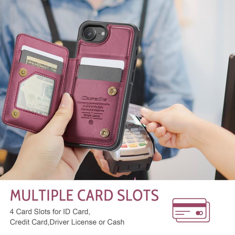 For iPhone 17e / 16e CaseMe C22 Card Slots Holder RFID Anti-theft Phone Case