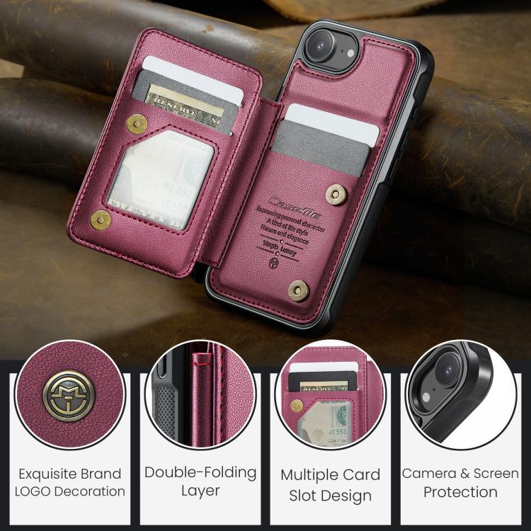 For iPhone 17e / 16e CaseMe C22 Card Slots Holder RFID Anti-theft Phone Case