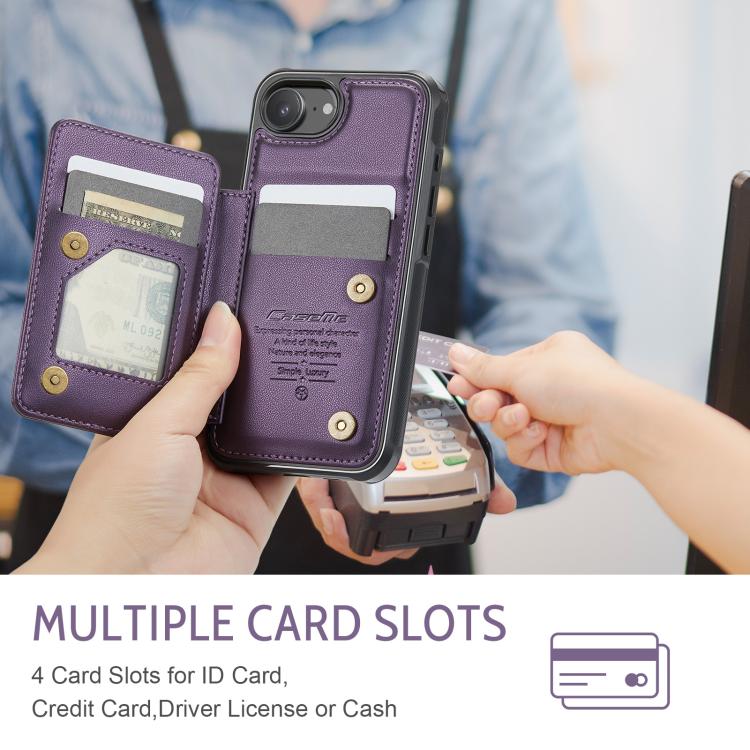 For iPhone 17e / 16e CaseMe C22 Card Slots Holder RFID Anti-theft Phone Case