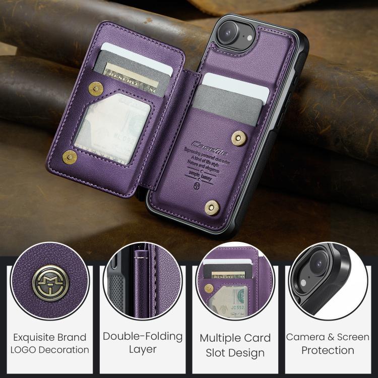 For iPhone 17e / 16e CaseMe C22 Card Slots Holder RFID Anti-theft Phone Case