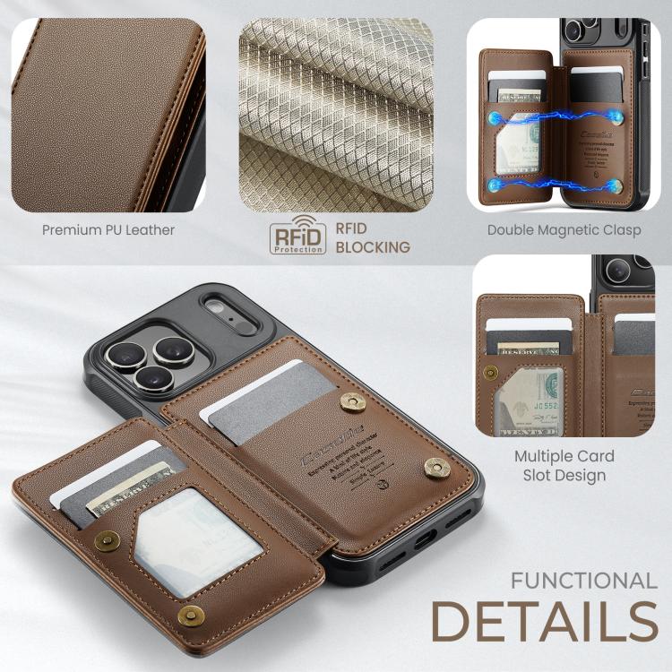 For iPhone 17 Pro CaseMe C22 Card Slots Holder RFID Anti-theft Phone Case