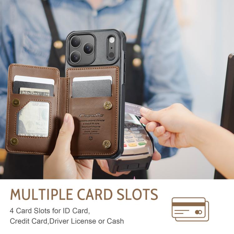 For iPhone 17 Pro CaseMe C22 Card Slots Holder RFID Anti-theft Phone Case