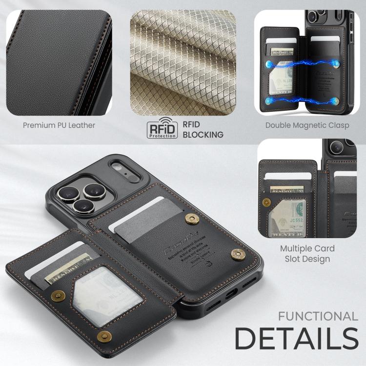 For iPhone 17 Pro CaseMe C22 Card Slots Holder RFID Anti-theft Phone Case