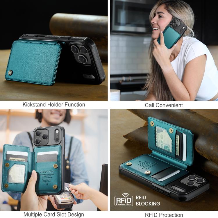 For iPhone 17 Pro CaseMe C22 Card Slots Holder RFID Anti-theft Phone Case