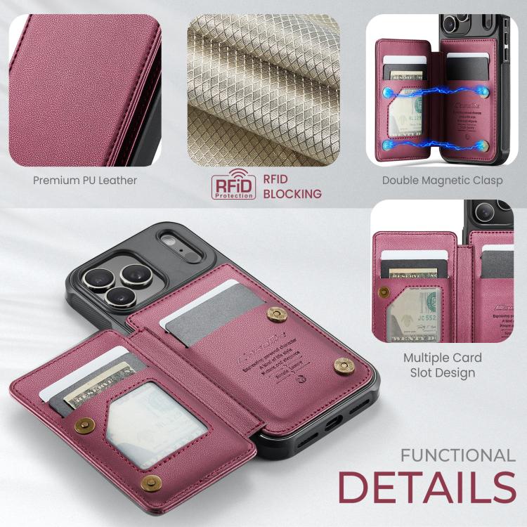 For iPhone 17 Pro CaseMe C22 Card Slots Holder RFID Anti-theft Phone Case