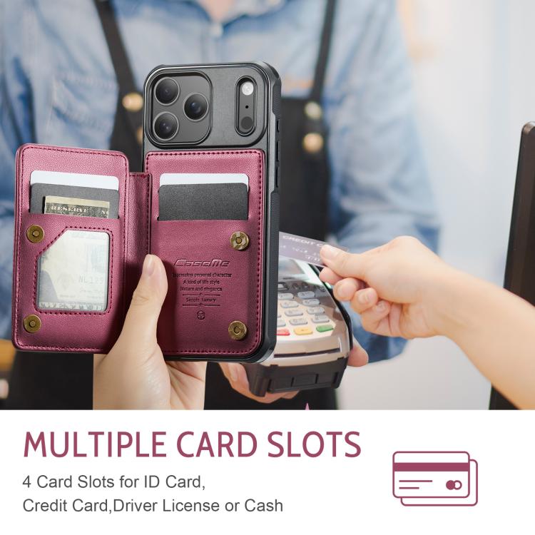 For iPhone 17 Pro CaseMe C22 Card Slots Holder RFID Anti-theft Phone Case