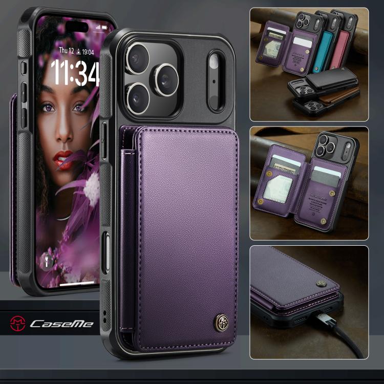 For iPhone 17 Pro CaseMe C22 Card Slots Holder RFID Anti-theft Phone Case