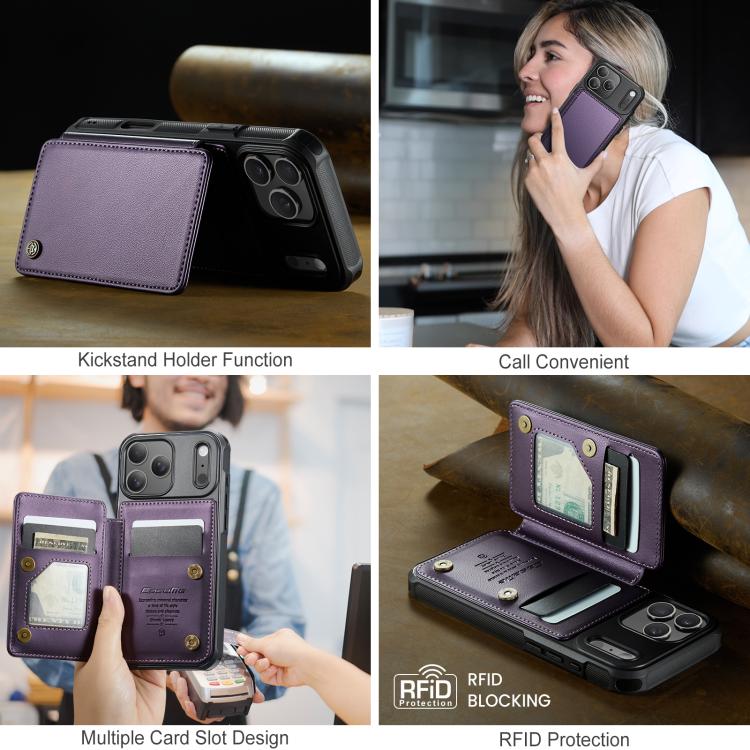 For iPhone 17 Pro CaseMe C22 Card Slots Holder RFID Anti-theft Phone Case