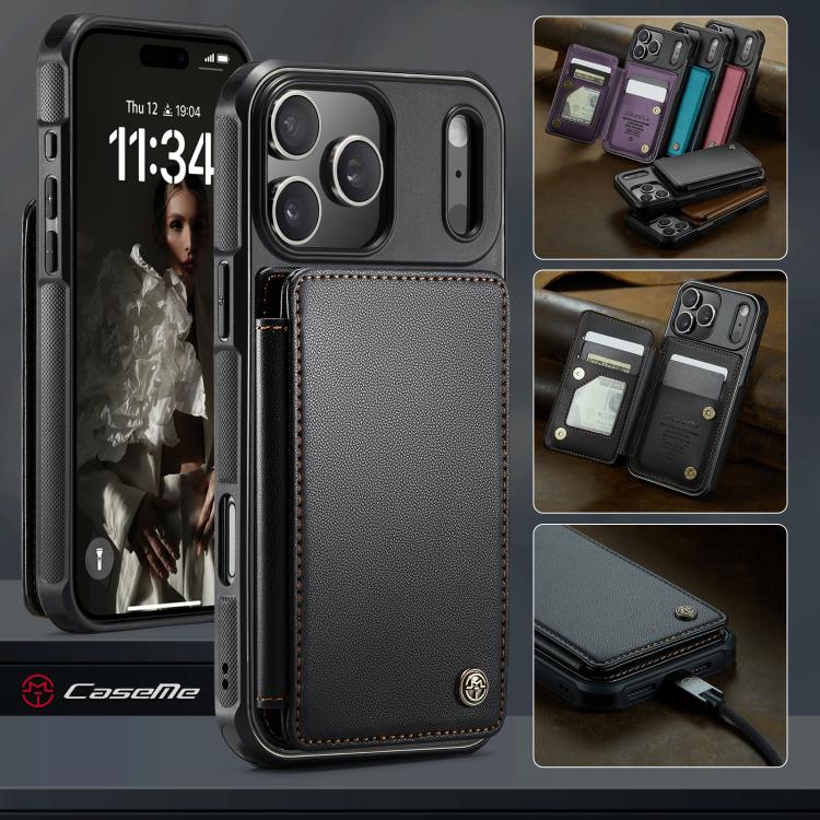 For iPhone 17 Pro Max CaseMe C22 Card Slots Holder RFID Anti-theft Phone Case