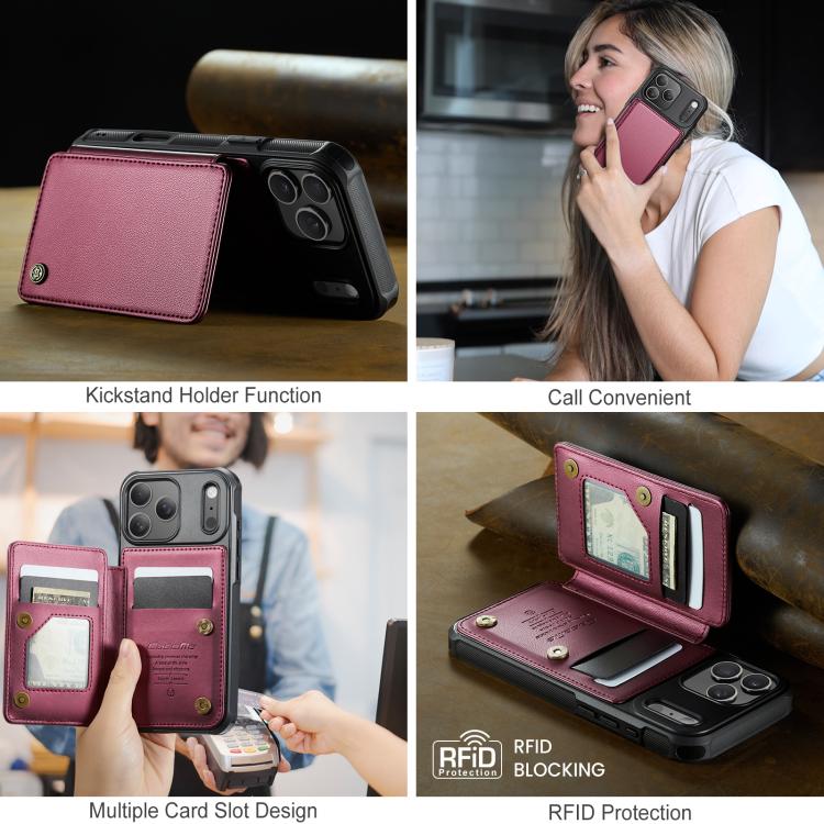 For iPhone 17 Pro Max CaseMe C22 Card Slots Holder RFID Anti-theft Phone Case
