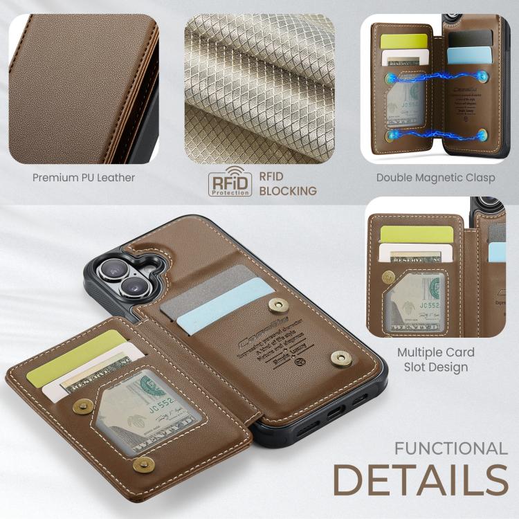For iPhone 17 CaseMe C22 Card Slots Holder RFID Anti-theft Phone Case