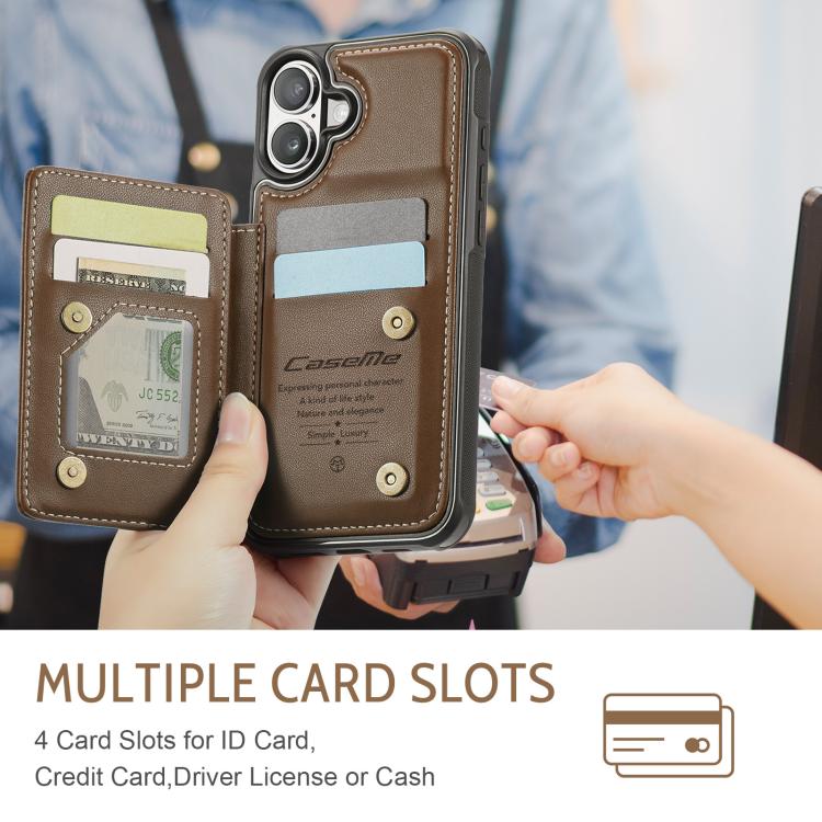 For iPhone 17 CaseMe C22 Card Slots Holder RFID Anti-theft Phone Case