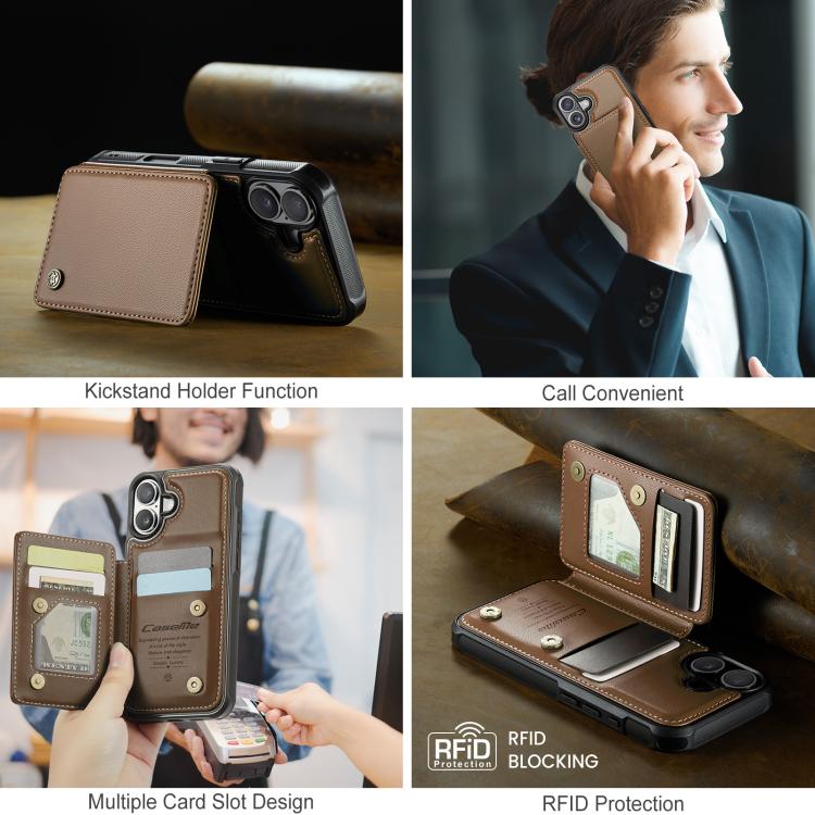 For iPhone 17 CaseMe C22 Card Slots Holder RFID Anti-theft Phone Case