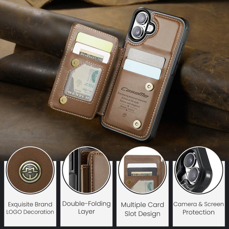 For iPhone 17 CaseMe C22 Card Slots Holder RFID Anti-theft Phone Case