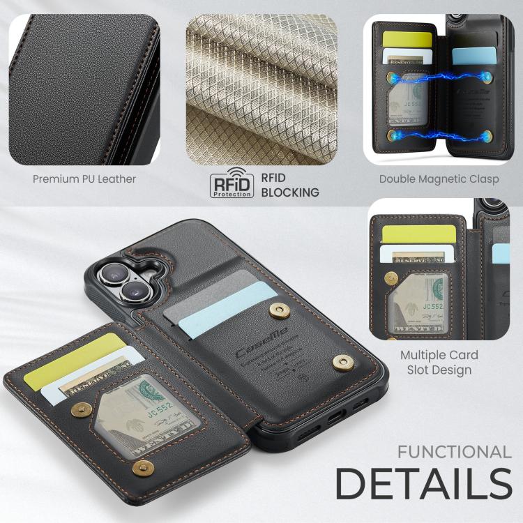 For iPhone 17 CaseMe C22 Card Slots Holder RFID Anti-theft Phone Case