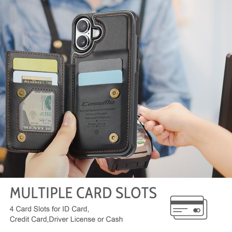 For iPhone 17 CaseMe C22 Card Slots Holder RFID Anti-theft Phone Case