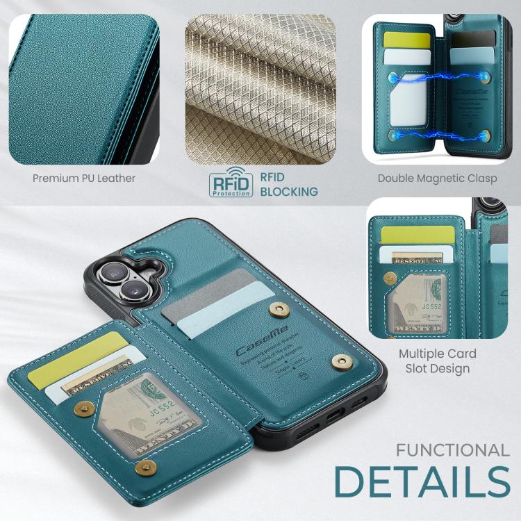 For iPhone 17 CaseMe C22 Card Slots Holder RFID Anti-theft Phone Case