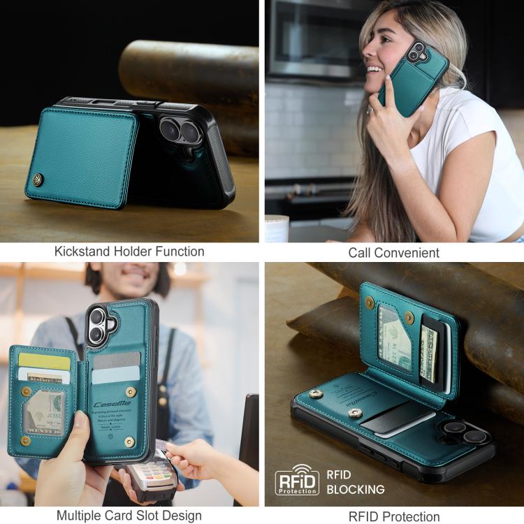 For iPhone 17 CaseMe C22 Card Slots Holder RFID Anti-theft Phone Case
