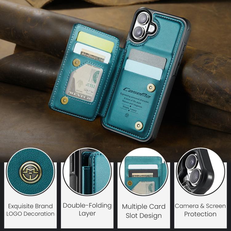 For iPhone 17 CaseMe C22 Card Slots Holder RFID Anti-theft Phone Case
