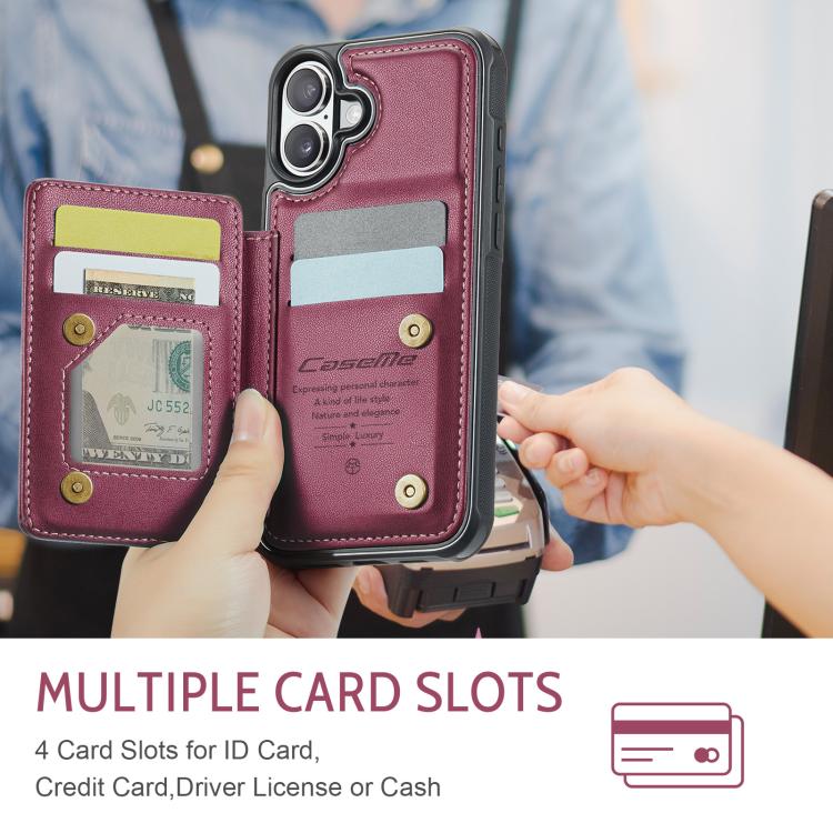 For iPhone 17 CaseMe C22 Card Slots Holder RFID Anti-theft Phone Case
