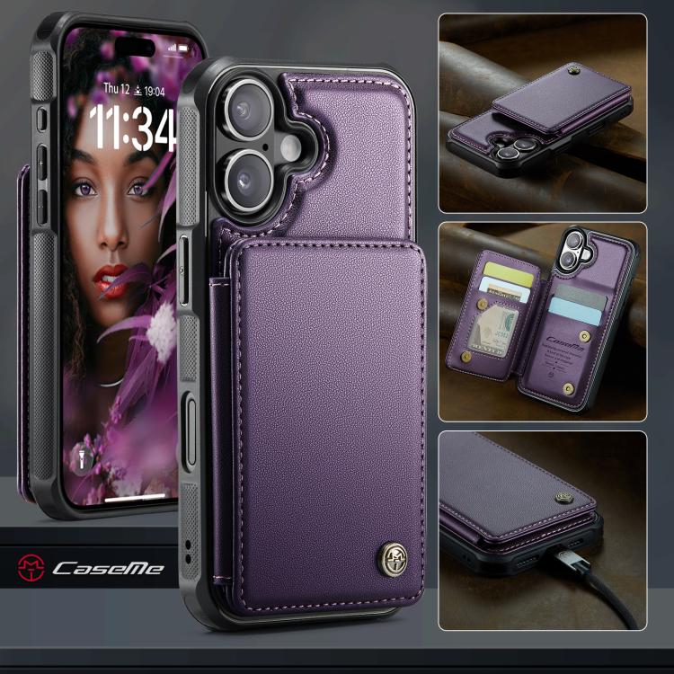 For iPhone 17 CaseMe C22 Card Slots Holder RFID Anti-theft Phone Case