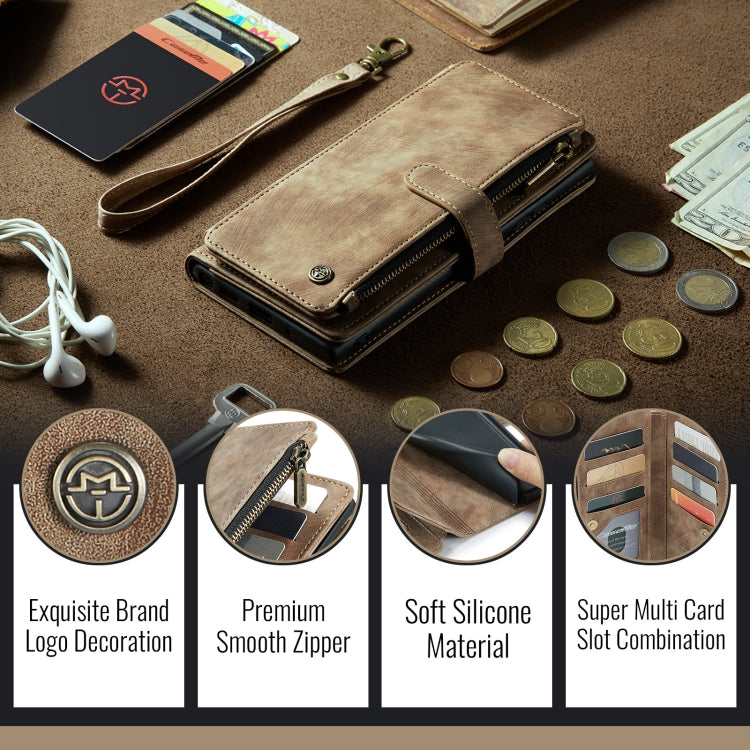 For iPhone 16 Plus CaseMe C30 Card Slots Zipper Wallet Leather Phone Case