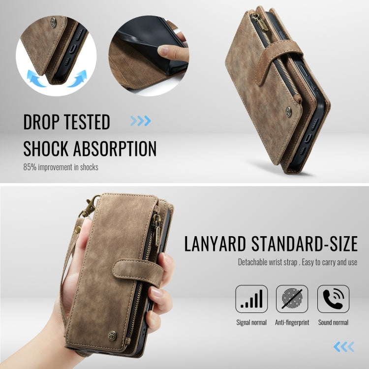 For iPhone 16 Plus CaseMe C30 Card Slots Zipper Wallet Leather Phone Case
