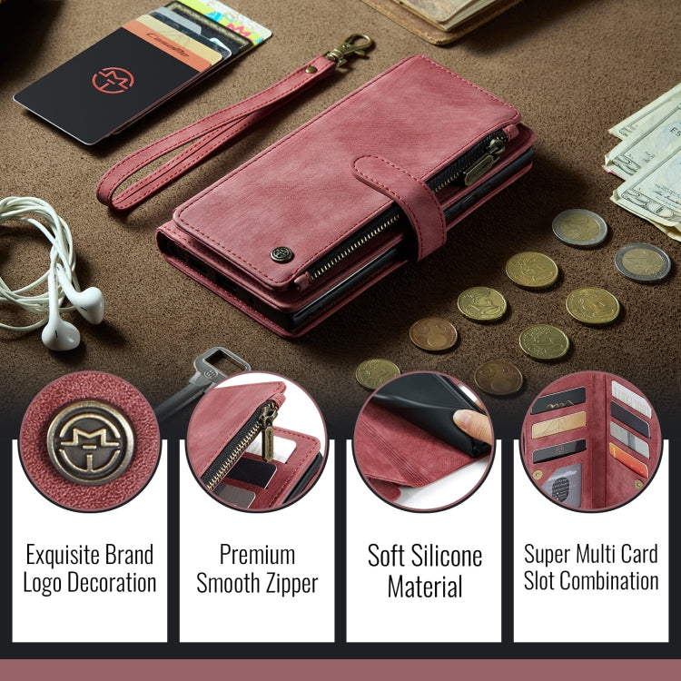 For iPhone 16 Plus CaseMe C30 Card Slots Zipper Wallet Leather Phone Case