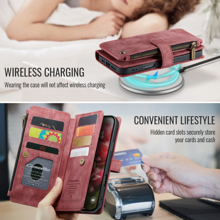 For iPhone 16 Plus CaseMe C30 Card Slots Zipper Wallet Leather Phone Case