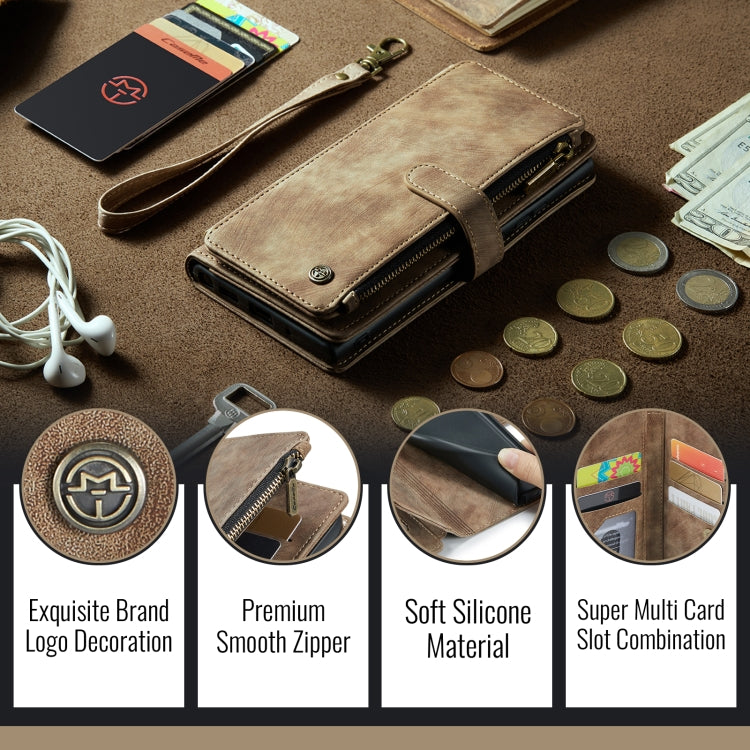 For iPhone 16 CaseMe C30 Card Slots Zipper Wallet Leather Phone Case